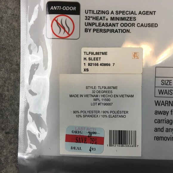 32 Degrees Leggings Womens XS Base Layer Heat Extra Warm Light Gray Sleet Solid - Picture 4 of 6